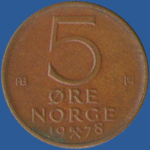 5 эре Норвегии 1978 года